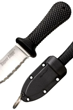 Cold Steel Super Edge 2 inch Spear Point Part Serrated Black - Limited Quantity