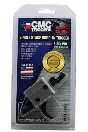 CMC Triggers Drop-In 9mm PCC AR-15/AR-10 Single Stage Curved Trigger - Clearance