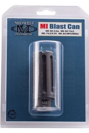Available to Order - Midwest Industries AR-15 5.56x45mm NATO Blast Can Muzzle Device Black Hardcoat Anodized