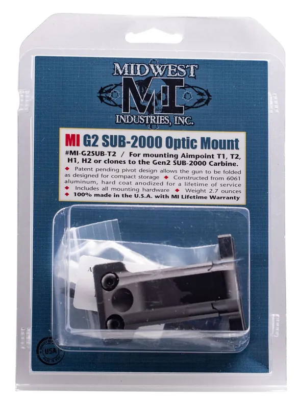 Shop Today | Midwest Industries Sub-2000 Optic Mount Aimpoint T1 T2 Black Hardcoat Anodized
