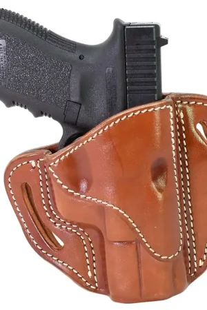 1791 Gunleather BH2.1 For Glock 17 S&W Shield Springfield XD9 Open Top Multi-Fit Belt Holster Classic Brown Leather - Almost Gone