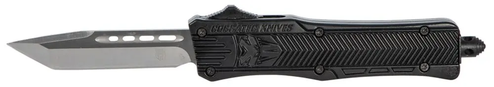 Ready to Order - Cobratec Knives CTK-1 Small Tanto Plain OTF Black Aluminum Handle