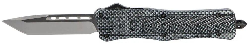 New Arrival - Cobra Tec Knives CTK-1 Medium 3" Tanto Black Plain D2 Steel Carbon Fiber Aluminum Handle OTF