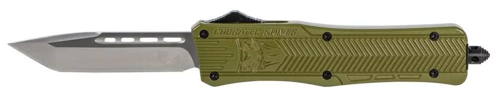 Only a Few Left | Cobratec CTK-1 Medium 3in Tanto OTF Knife OD Green Aluminum Handle
