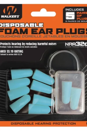 Walkers Foam Ear Plugs Teal 33 dB 5 Pair - Professional Grade