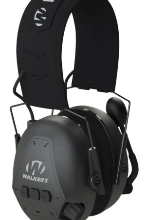 Walker's Bluetooth Passive Muff 26 dB Polymer Over-Ear Earmuff Black with White Logo - Hurry