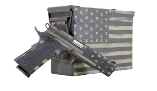 Citadel 1911-A1 Full Size .45 ACP American Flag Battleworn Green Black Pistol - Add to Cart