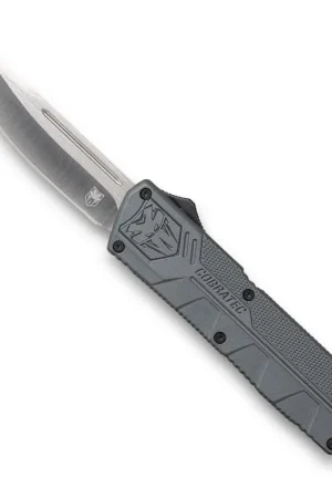 Trending - Cobratec Knives Lightweight OTF 3.25 inch Drop Point D2 Steel Gray Aluminum Handle