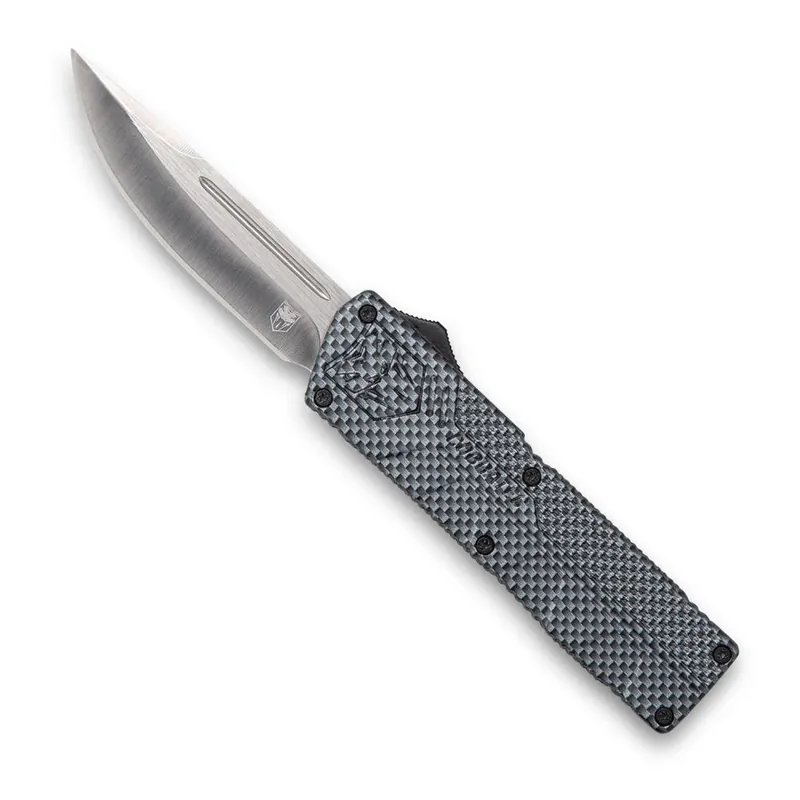 Cobratec Knives Lightweight Carbon Fiber OTF 3.25in D2 Drop Point Plain - Price Drop