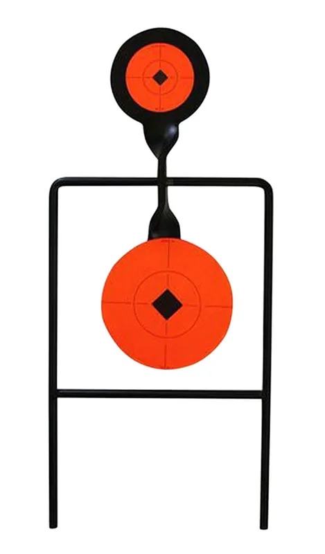 This Week Only | Birchwood Casey World of Targets Super Double Mag Spinner Handgun Target Black and Orange