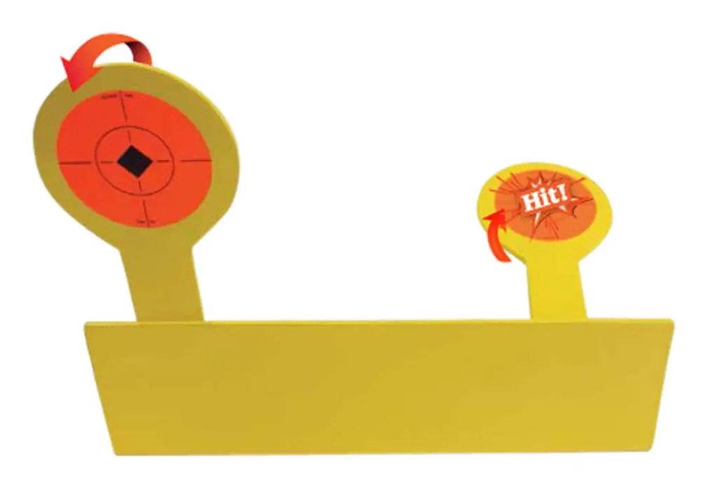 On Sale | Birchwood Casey World of Targets Bushwacker Yellow Paddle w/Orange Target AR400 Steel