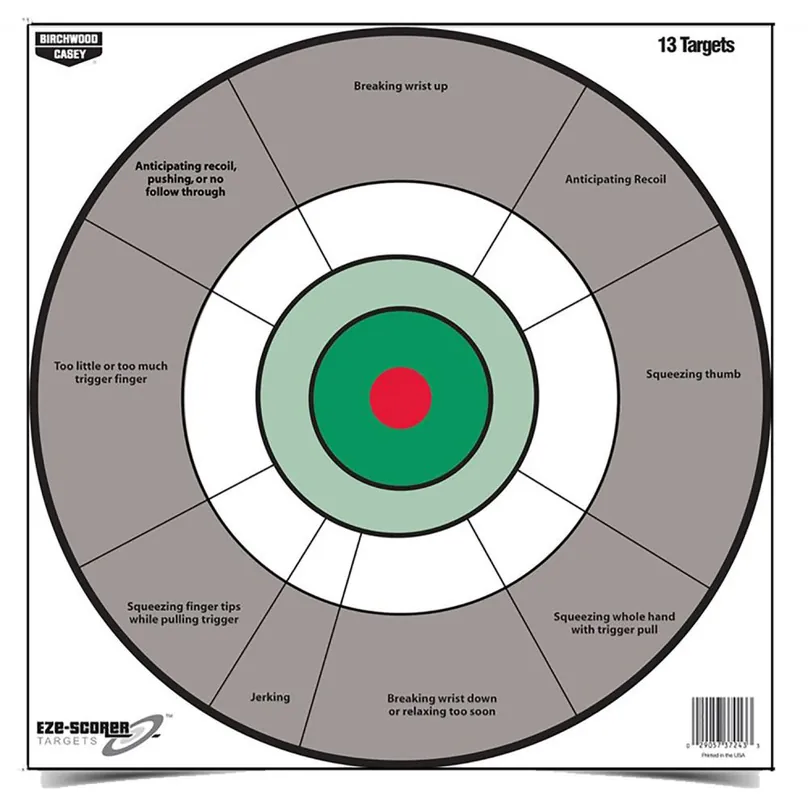 Special Buy | Birchwood Casey EZE-Scorer Handgun Trainer Bullseye Paper Targets 12in