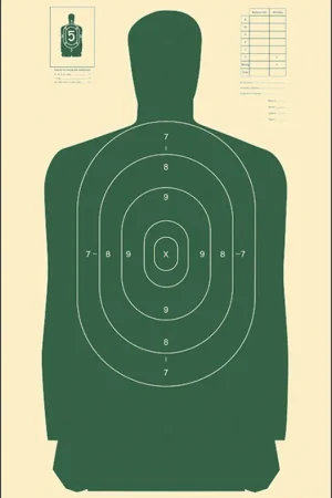 Action Target B-27SGREEN-100 B-27S Qualification Target Silhouette Hanging Paper Target 24" x 45" 100 Per Box | Special Deal