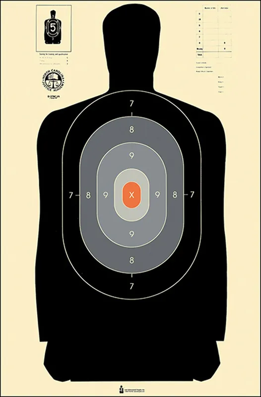 Action Target B-27 NCJA Silhouette Hanging Paper Target - Must-Have