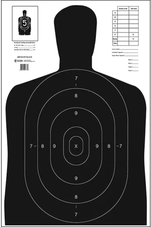 Action Target B-27E Economy Silhouette Hanging Paper Target Black - In Demand