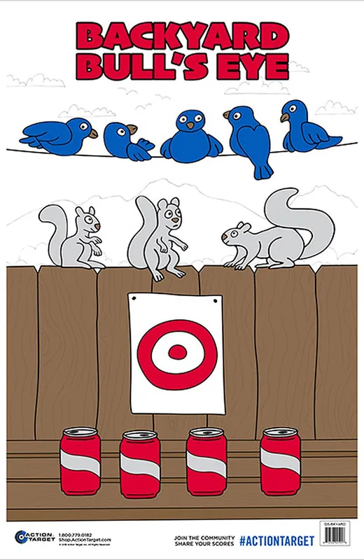 Action Target GS-BKYARD-100 Back Yard Bull's-Eye Hanging Paper Targets | Reliable Choice
