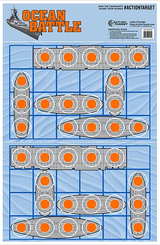 High Quality - Action Target Action Ocean Battle Hanging Paper Target 23x35 in