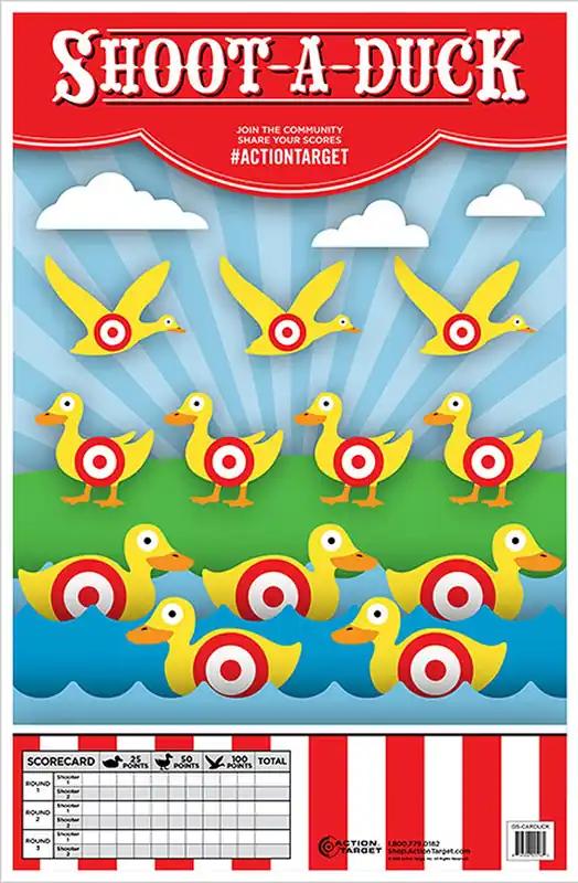 Top Rated | Action Target Shoot-A-Duck Ducks Hanging Paper Target 23" x 35" 100-Pack