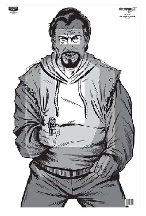 Clearance - Birchwood Casey EZE-Scorer Bad Guy ISPC Paper Target Silhouette