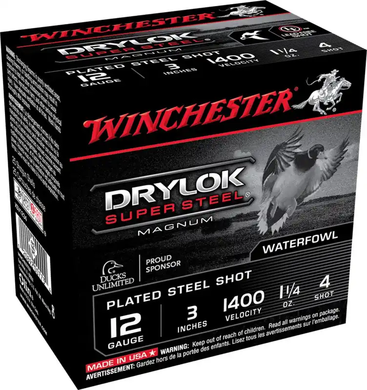 Winchester Drylok Super Steel Magnum 3in 1.25 oz #4 25 Rounds 12 Gauge | New Arrival