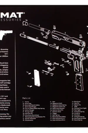Great Deal - TekMat Ultra Premium Mat 1911 Parts Diagram 15x20