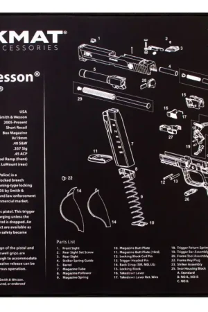 TekMat Ultra Premium Cleaning Mat Ultra 20 S&W M&P Parts Diagram - Today Only