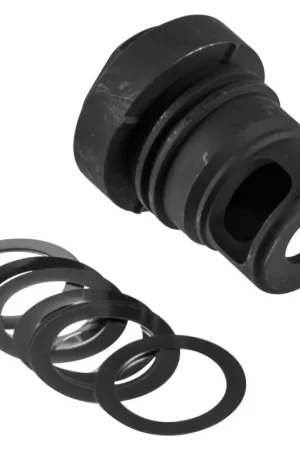 Direct From Manufacturer | YHM Mini Phantom Q.D. Muzzle Brake Black Melonite Steel