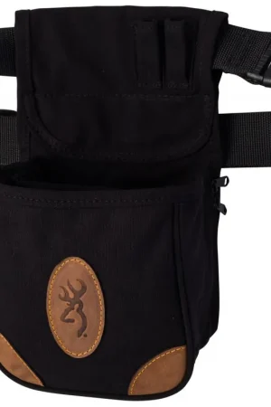 Big Sale | Browning Lona Shell Pouch Canvas Black With Tan Leather Accents