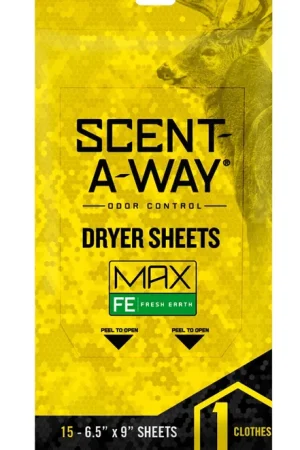 Hunters Specialties Scent-A-Way Max Fresh Earth Dryer Sheets 15 Pack - Clearance Deal