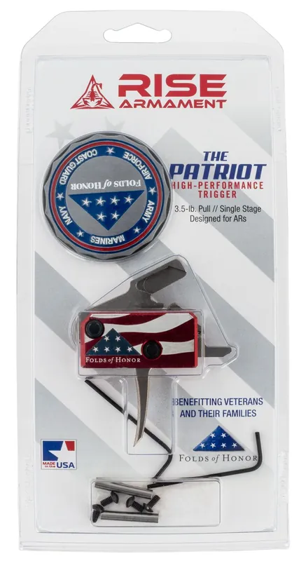 Just Added | Rise Armament The Patriot High Performance Single-Stage Flat Silver/Red/White/Blue