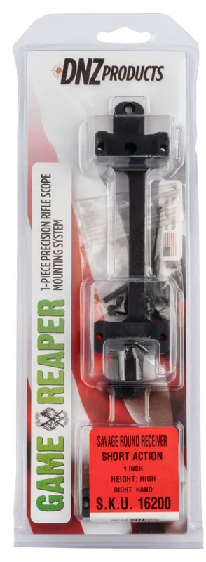 DNZ Products Game Reaper Savage Round Receiver Short Action 1-inch High 1-Piece Matte Black - Special Offer