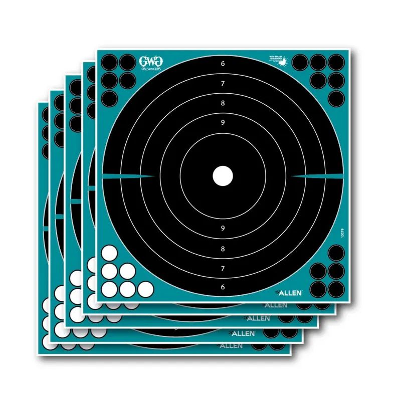 Allen Company Girls With Guns Splash Self-Adhesive Paper Bullseye Black Target - Special Buy