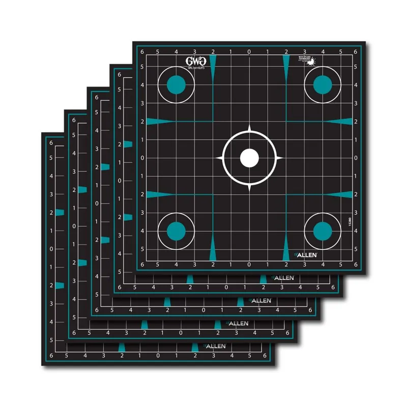 Limited-Time Deal - Allen Company Girls With Guns Sight-In Grid Splash Self-Adhesive Paper Target 12in x 12in Grid Black