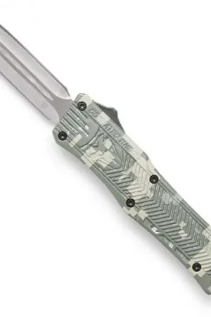 Cobra Tec Knives CTK-1 Dagger 2.75" Plain D2 Steel Winter Digi Camo Aluminum Handle OTF - Limited Quantity