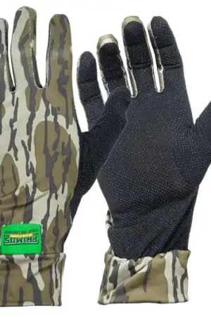 Low Stock | Primos Hunting PS6678 Stretch Fit Neoprene Gloves Mossy Oak Original Bottomland