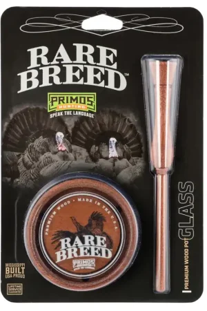 Low Price - Primos Hunting Rare Breed Wood Grain Wild Turkey Hand Glass Pot Call