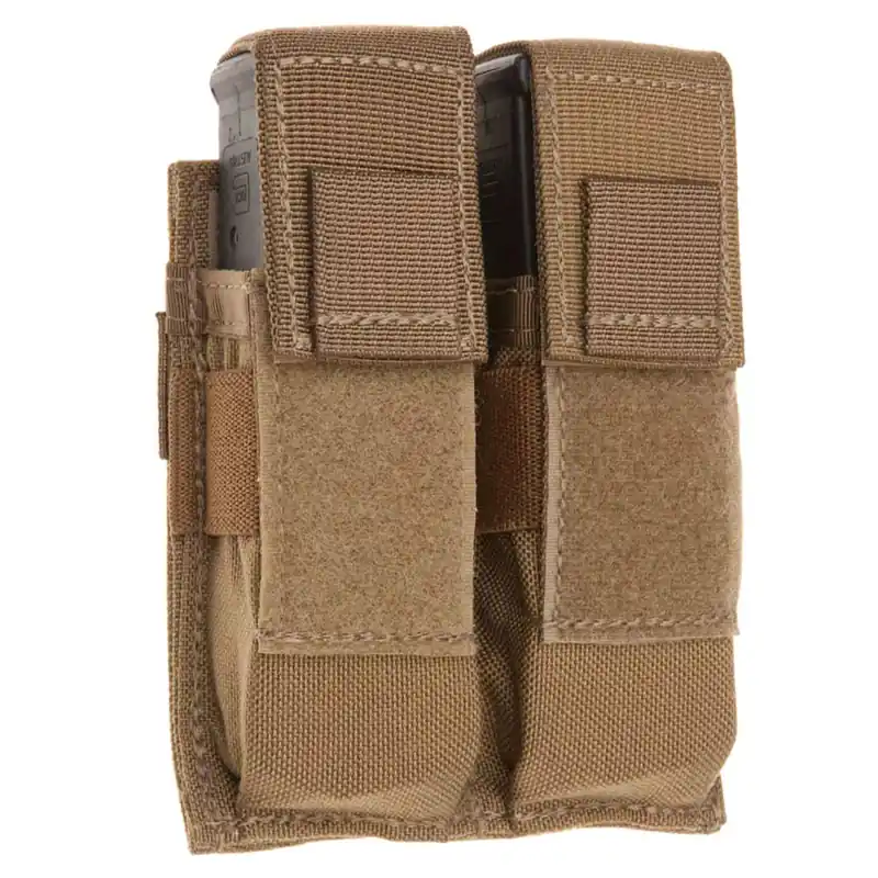 Limited Stock - Tac Shield Universal Double Pistol Mag Pouch Coyote 1000D Nylon