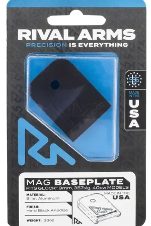 Professional Grade - Rival Arms Slide Back Cover Plate Double Stack For Glock 17/19 Gen3-4 Black Anodized