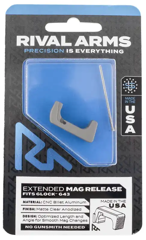 Rival Arms Extended Magazine Release for Glock 43 Stainless Aluminum | Popular Choice