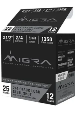 Direct From Manufacturer - Migra Ammunition Waterfowl Mixed #2 and #4 12 Gauge