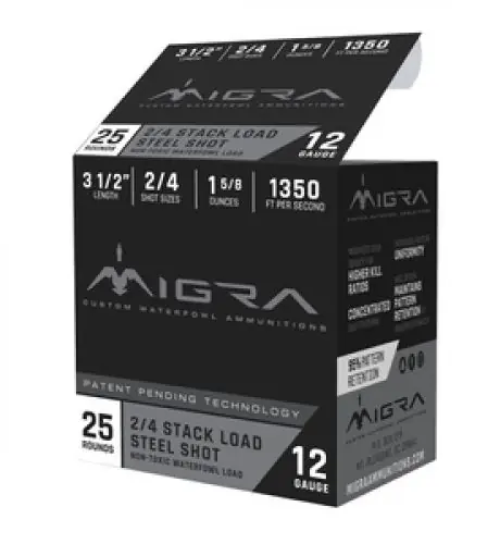 Direct From Manufacturer - Migra Ammunition Waterfowl Mixed #2 and #4 12 Gauge