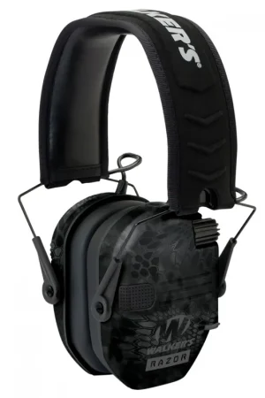 Walker's Razor Slim Electronic Polymer Typhoon Camo Ear Cups Black Band | Great Buy