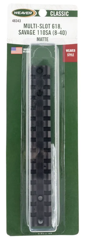 Premium | Weaver Multi-Slot Savage 10 Short Action 8-40 1-Piece Mount Base Black