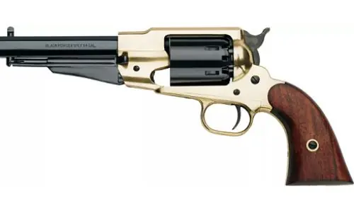 Limited Quantity - Pietta 1858 Rem Texas Sheriff SAO .44 Brass Frame Blued Barrel/Cylinder Black Powder Percussion Revolver