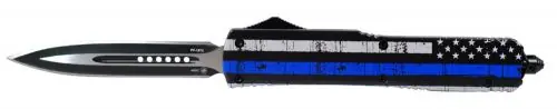 Best Value - Templar Knife Back The Blue Slim 3.50in Dagger Plain 440C Automatic Black Blue/White/Black