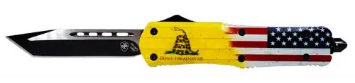 Save More - Templar Knife Don't Tread on Me 3.50" Tanto Plain Black 440C