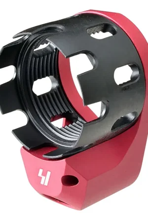 Strike Industries TRIBUS Enhanced Castle Nut & End Plate Red Anodized | Best Price