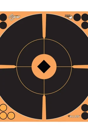 Top Rated | Allen Company EZ-Aim Splash Paper Bullseye w/Crosshair Black/Orange