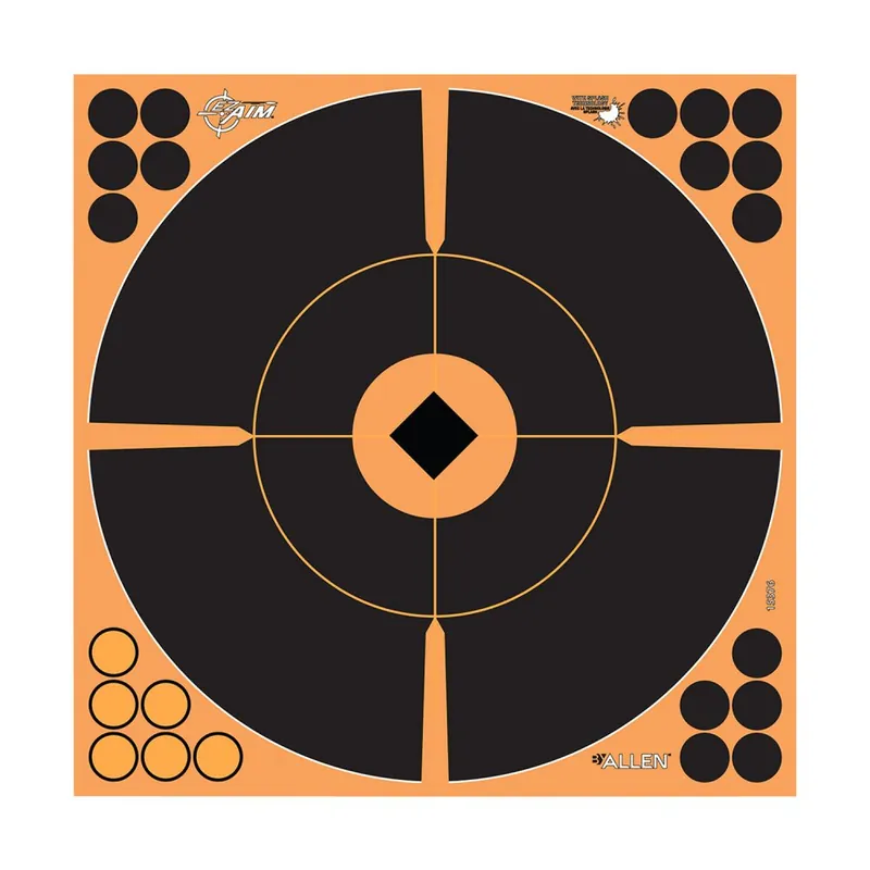 Top Rated | Allen Company EZ-Aim Splash Paper Bullseye w/Crosshair Black/Orange