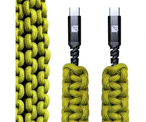 Deal of the Day - Dark Energy USB C to C Paracord Cable Green